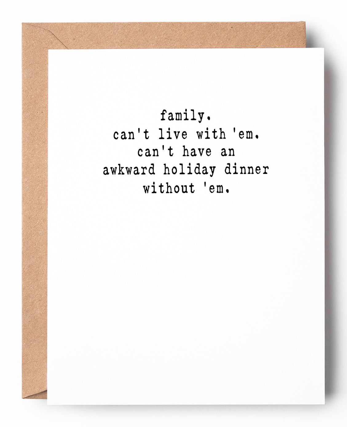 Awkward Dinner Funny Letterpress Holiday Card