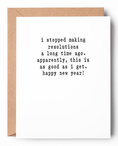 Good As I Get Funny Letterpress New Year Card